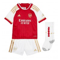 Koszulka piłkarska Arsenal Benjamin White #4 Strój Domowy dla dzieci 2023-24 tanio Krótki Rękaw (+ Krótkie spodenki)
